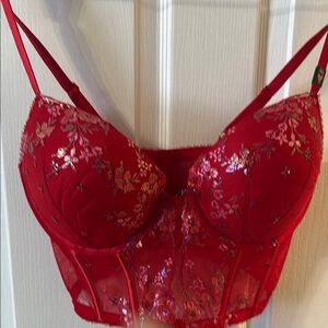 VS NWT embroidered bustier bra